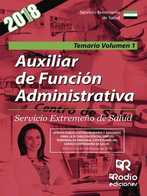 cover image of Auxiliar de Función Administrativa. Servicio Extremeño de Salud. Temario Volumen 1